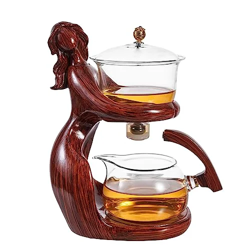 Advanced Glass Kungfu Teapot Set Tea maker with Infuser Semi Automatic Tea Set with 6 Small Cups 12 Ounce Exceptional