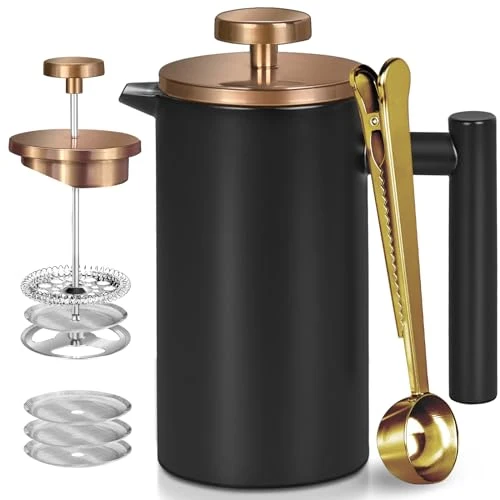 Fine Black Stainless Steel French Press Coffee Maker Artisan