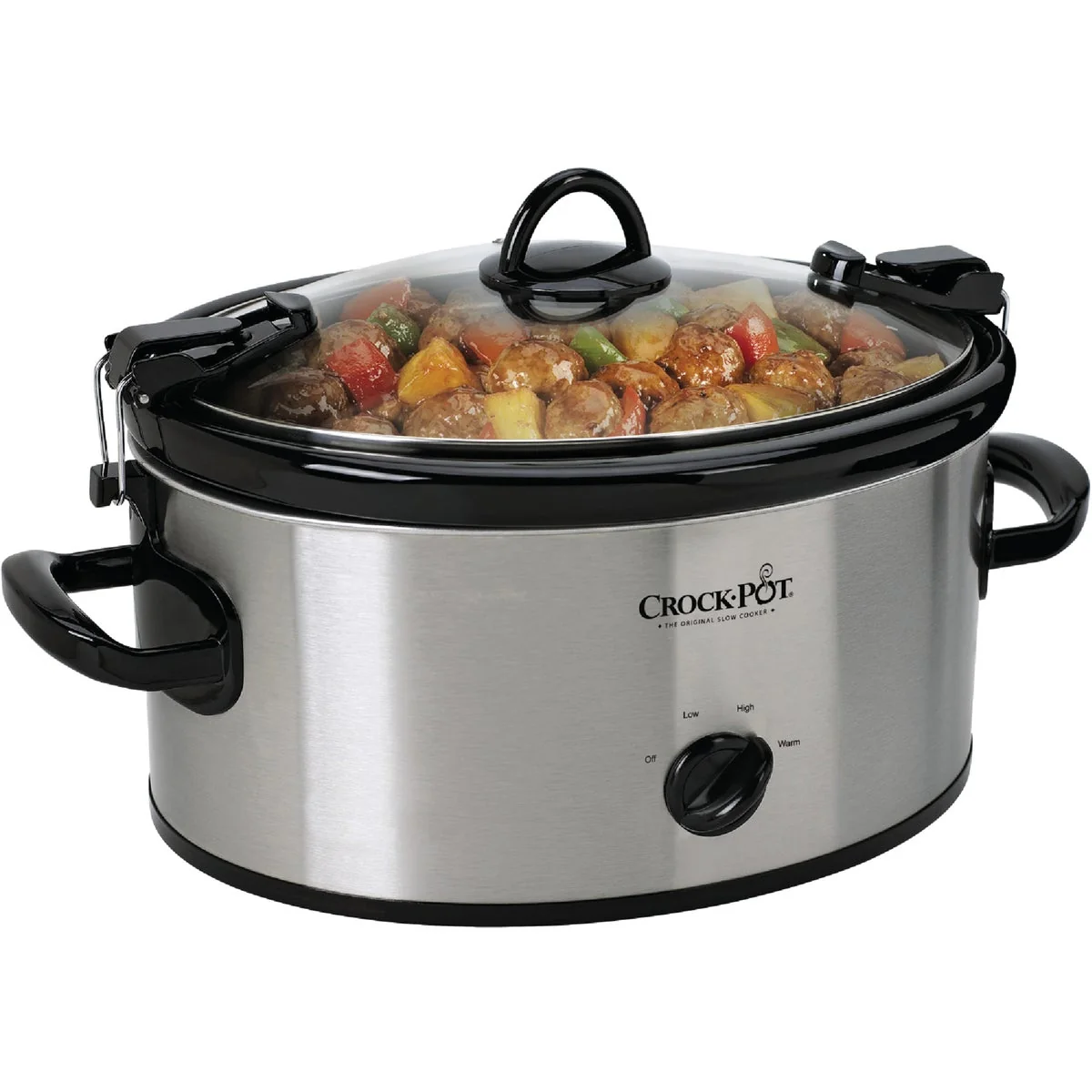 Original Crock-Pot 6 Qt. Stainless Steel Oval Slow Cooker Breathable
