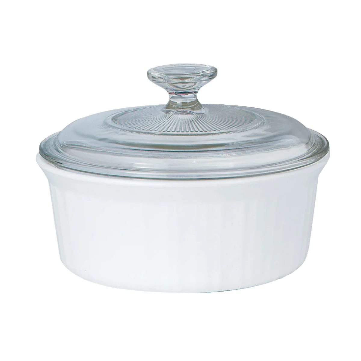 Lightweight Corningware 1-1 2 Qt. Stoneware French White Round Covered Casserole Dish Versatile