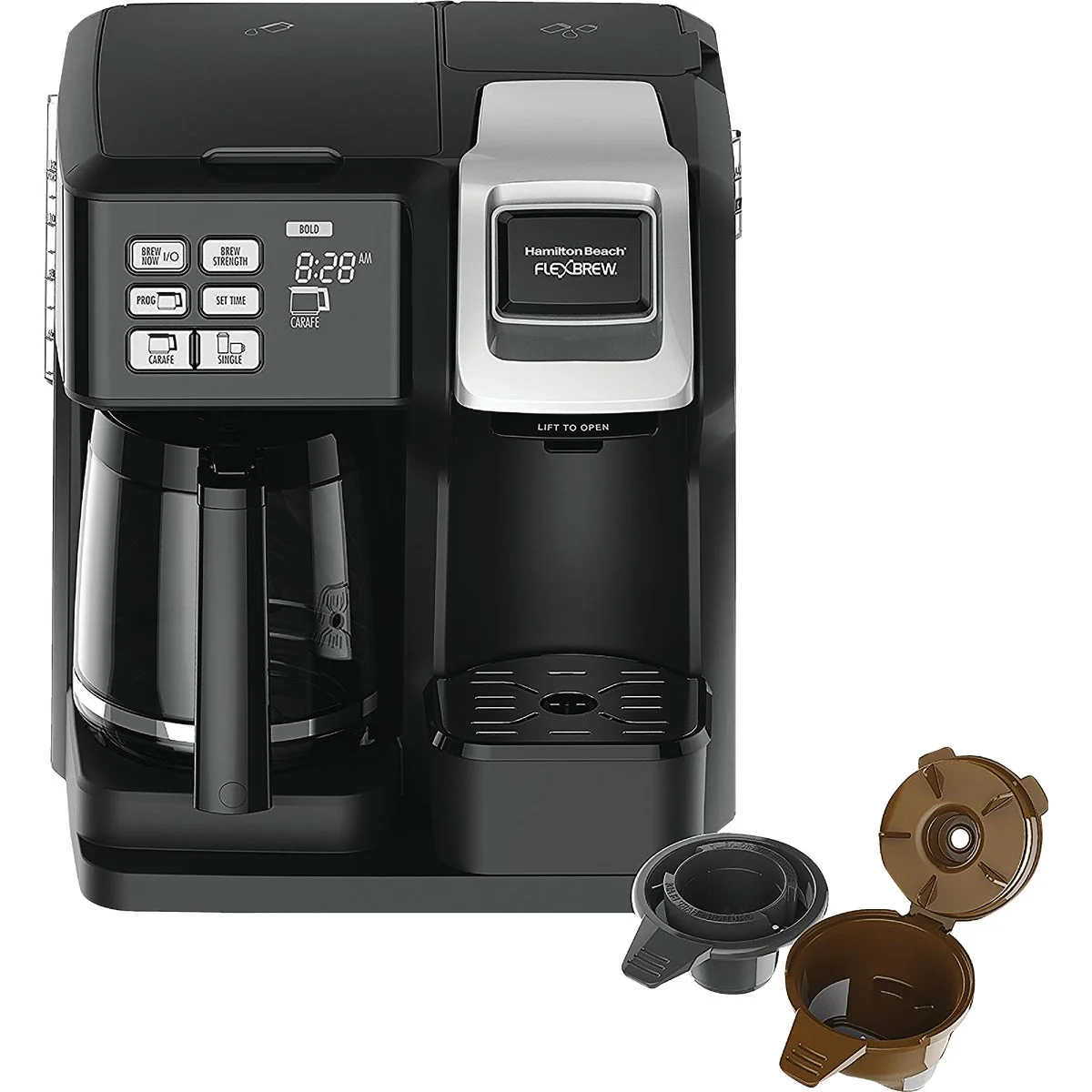 Superior Hamilton Beach FlexBrew Black 12 Cup 2-Way Coffee Brewer Powerful