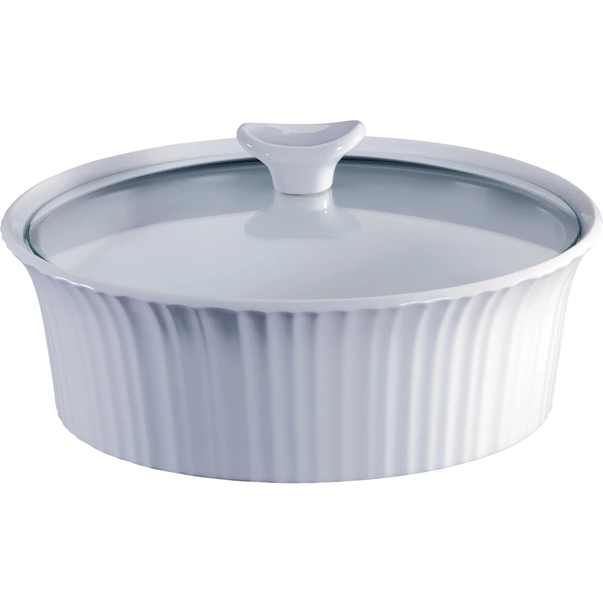 Trendy Corningware 2-1 2 Qt. Stoneware French White Round Covered Casserole Dish Classic