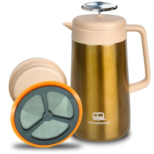Optimized 34oz Double Vacuum Insulation Large Silicone French Press Coffee Maker Responsible