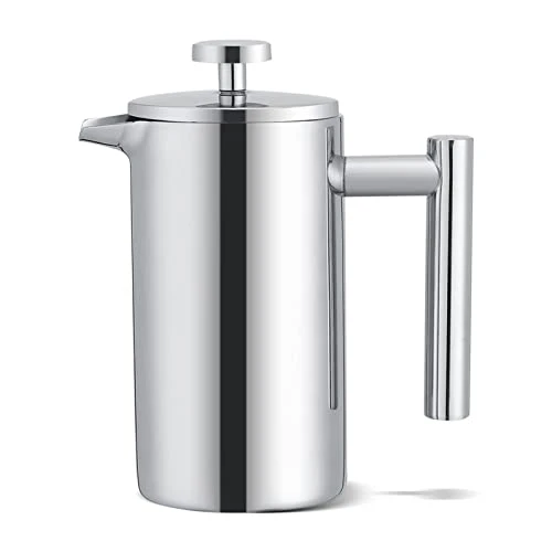 First-Class Double Walled Stainless Steel French Press Coffee Maker 12 oz Healthy