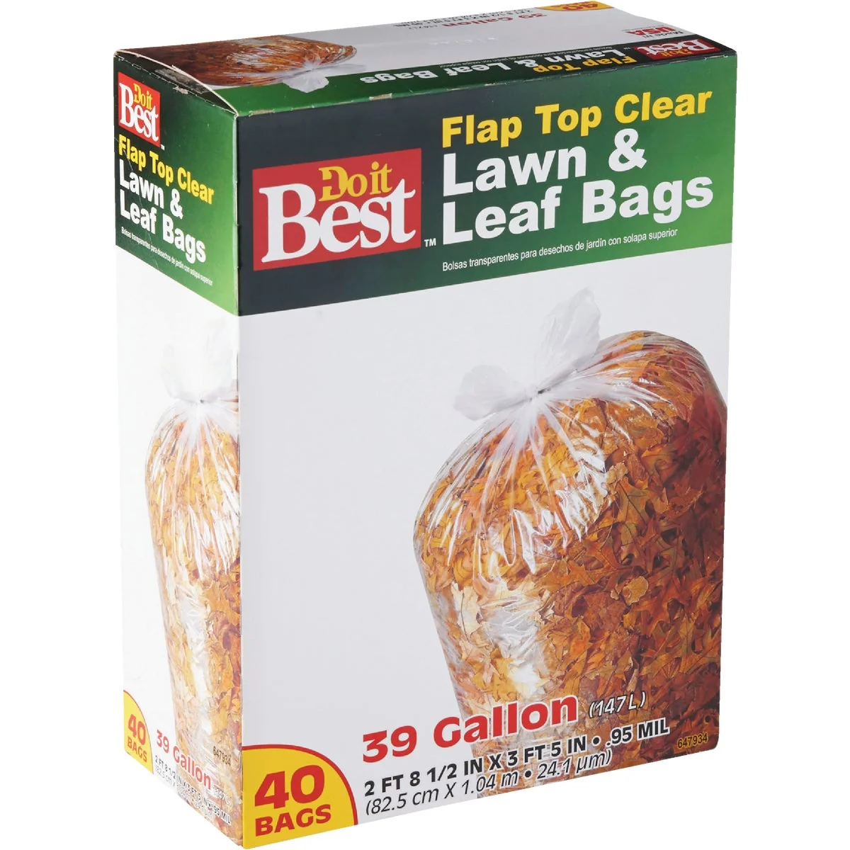 Stylish Do it 39 Gal. Clear Flap Tie Lawn Leaf Bag 40-Count Smart
