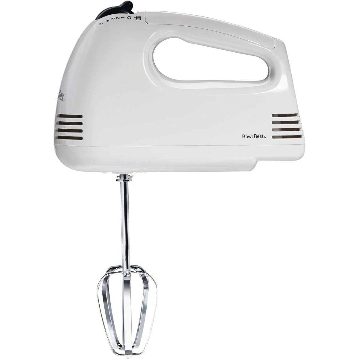 User-Friendly Proctor-Silex 5-Speed White Hand Mixer Functional