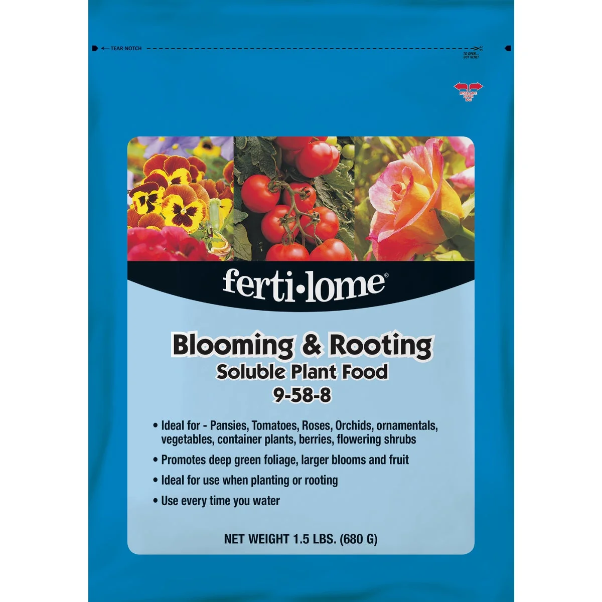 Optimized Ferti-lome 1.5 Lb. 9-58-8 Bloom Root Soluble Dry Plant Food Eco-Friendly