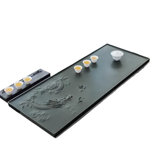Original Tea Set Natural Ebony Stone Tea Tray Whole Stone Small Tea Table Tian Luo Green Tea Sea Office Tea Set Chinese Tea Set Smooth