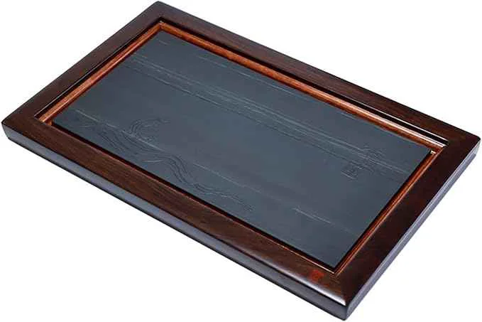 Classic Tea Set Natural Green Sandalwood Stone Tea Tray Ebony Solid Wood With Household 75cm Rectangular Office Living Room Tea Tray Table Chinese Tea Set Powerful