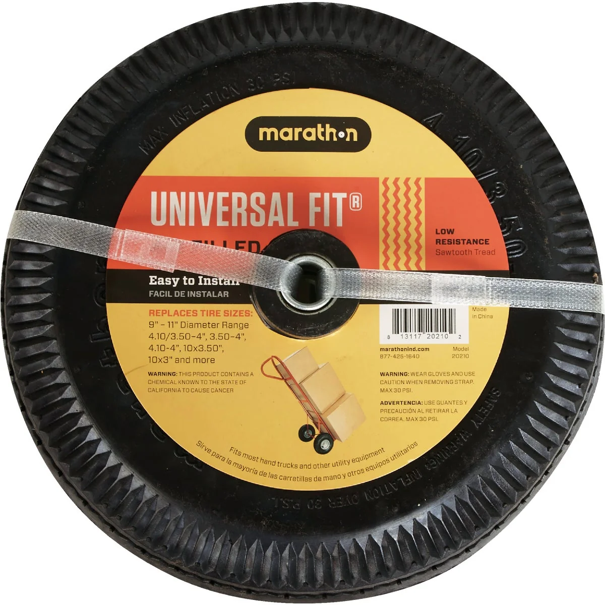 Sustainable Marathon Universal Fit Hand Truck Tire Superior
