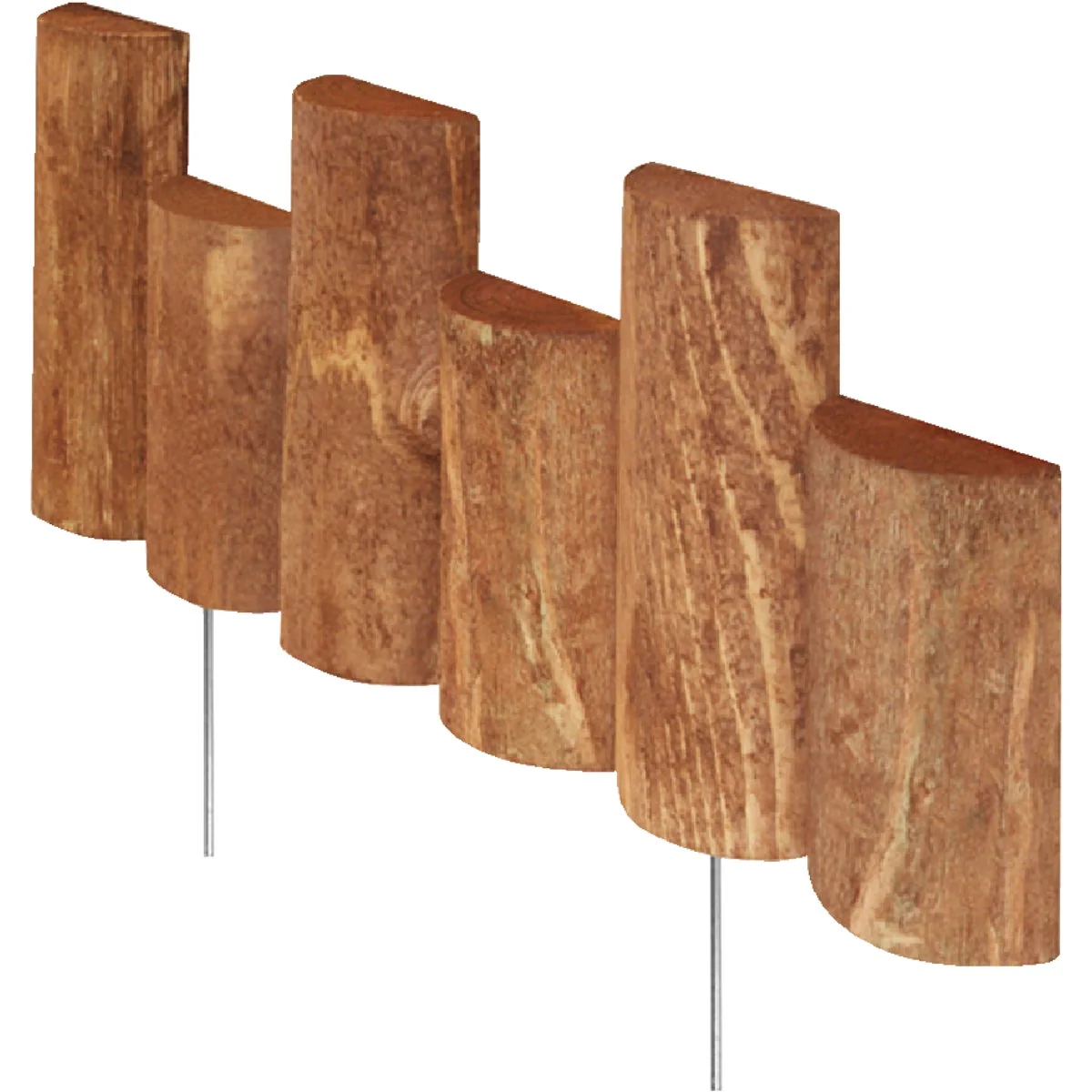 Stylish Greenes Fence 5 In. to 7 In. H. x 18 In. L. Cedar Flexible Half-Log Lawn Edging Enhanced