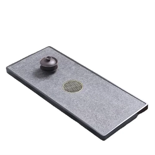 First-Class Tea Set Natural Ebonite Tea Tray Stone Large Tea Table Tray Tea Sea Home Simple Kung Fu Tea Tray Tea Set Chinese Tea Set Fine Crafted