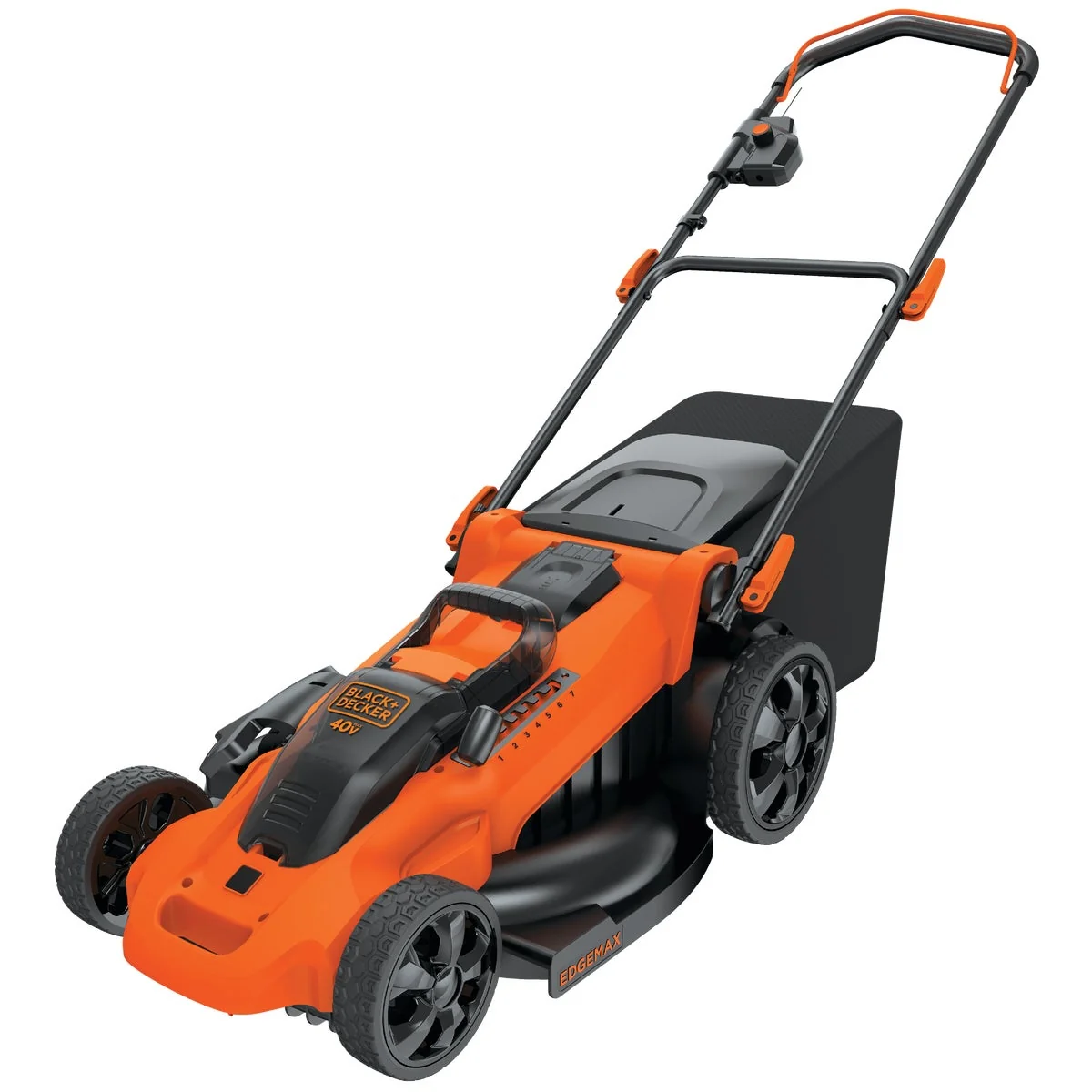 Solid Black Decker 20 In. 40V MAX Lithium Ion Push Cordless Lawn Mower Artisan