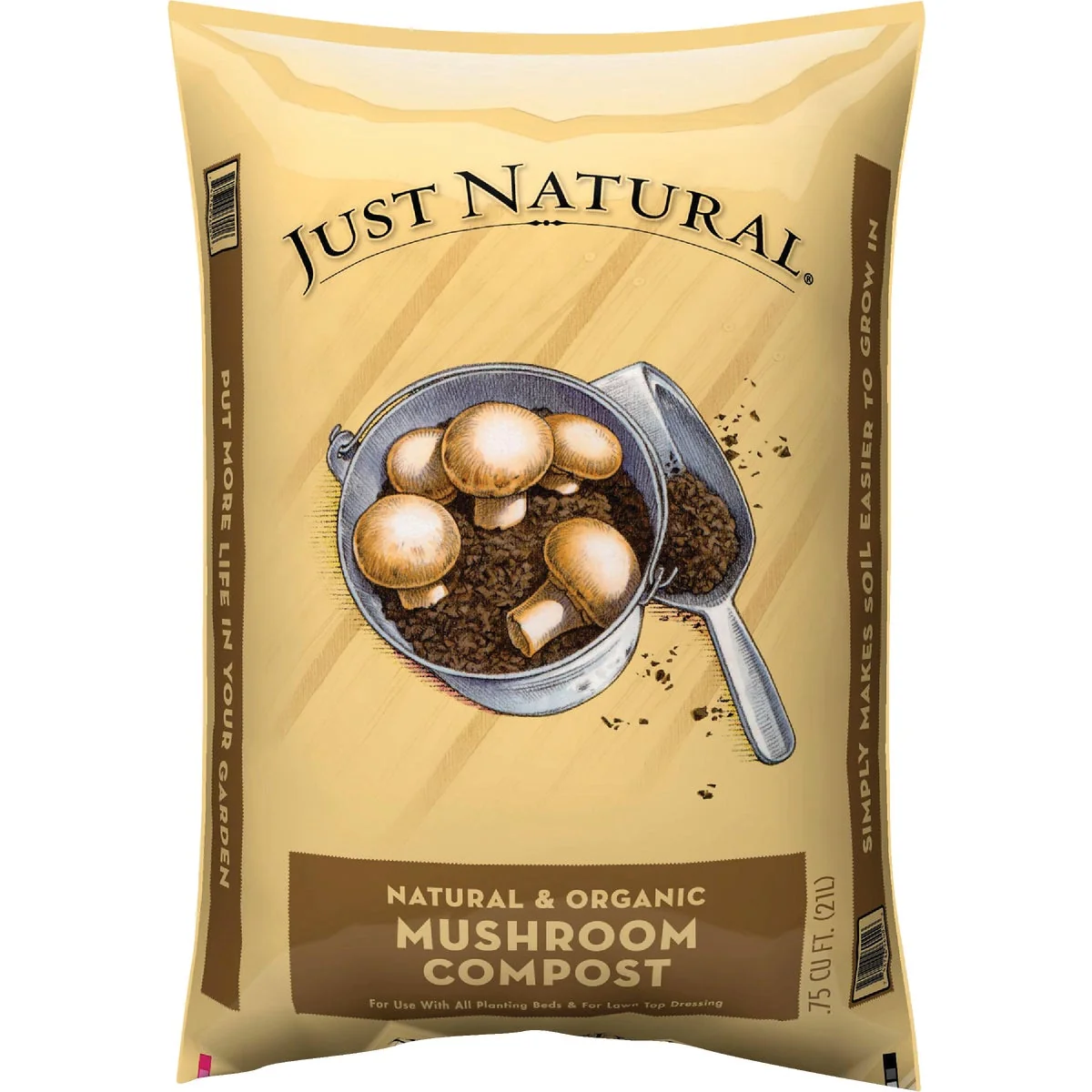 Easy-to-Use Just Natural 0.75 Cu. Ft. Mushroom Compost Breathable