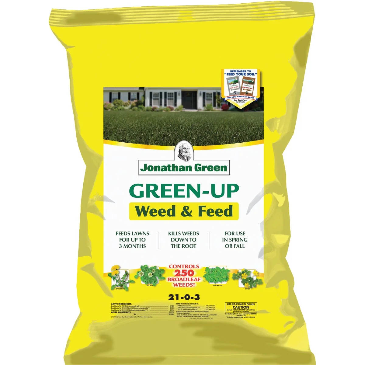 High-End Jonathan Green Green-Up Weed Feed 46 Lb. 15 000 Sq. Ft. 21-0-3 Lawn Fertilizer with Weed Killer Versatile