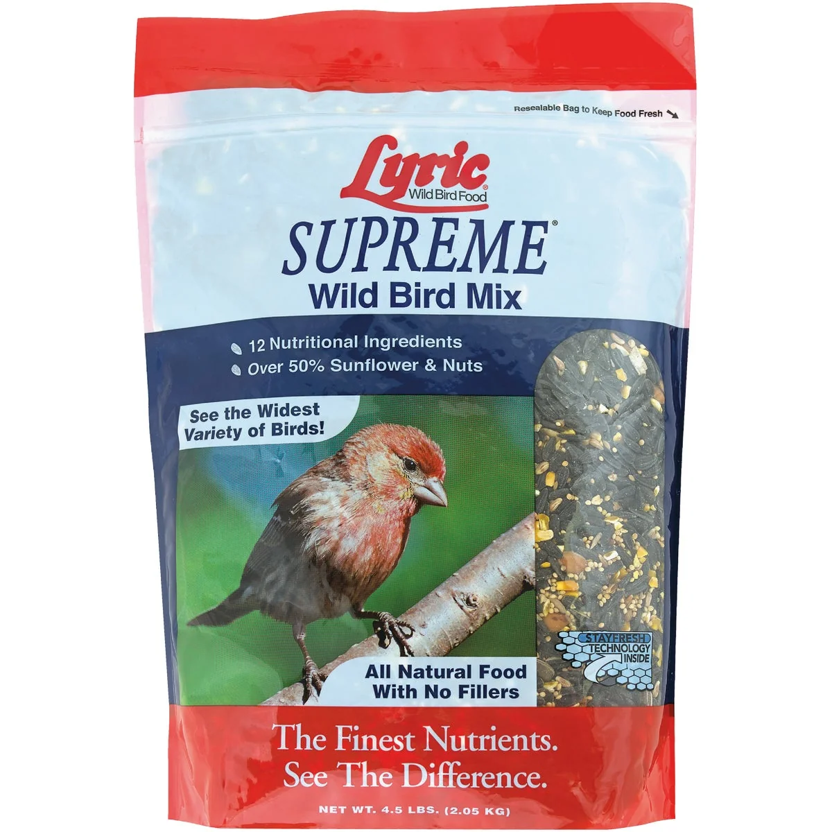 Easy-to-Use Lyric Supreme 4.5 Lb. Multiple Species Wild Bird Seed Fast