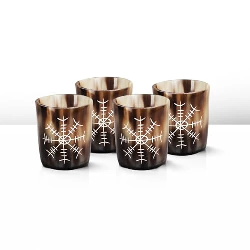 First-Class Viking Horn Shot Glasses Set of 4 4 Count Pure