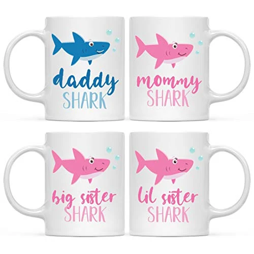 Lightweight Baby Shark Family 11oz. Coffee Mug Gift Set High-End