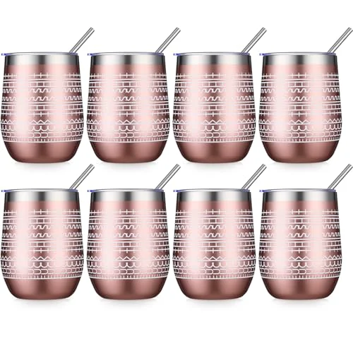 Smooth 8 Pcs 12 oz Funny Message Coffee Mug Birthday White Elephant Gifts Stainless Steel Insulated Tumblers Wine Cup Gag Gift for for Employee Appreciation Coworkers Friends Father 8 Count Expertly Made