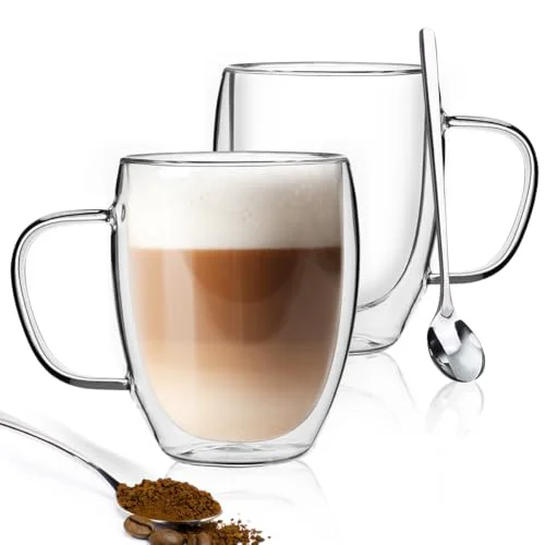Organic Double Walled Glass Coffee Mugs Effective