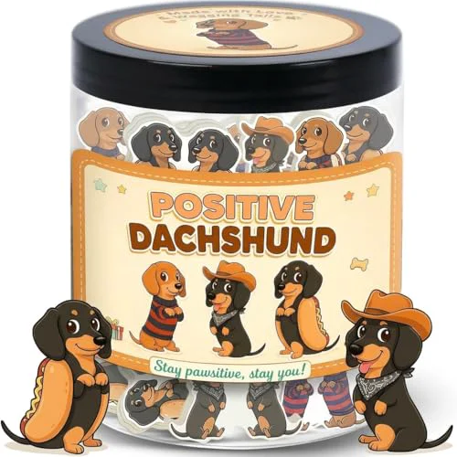 Specialty Positive Dachshund Jar with 60 Affirmation Cards High-Quality