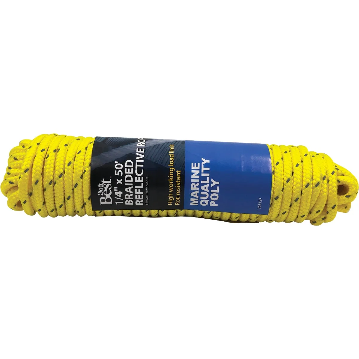 Healthy Do it 1 4 In. x 50 Ft. Yellow Braided Reflective Polypropylene Packaged Rope Professional