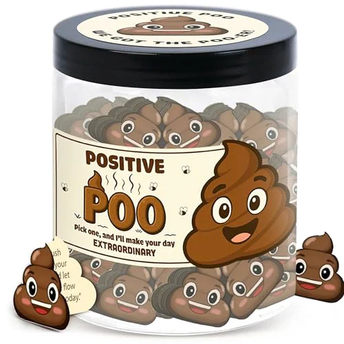 Crafted Positive Poo Jar with 60 Affirmation Cards 5 Count Lightweight