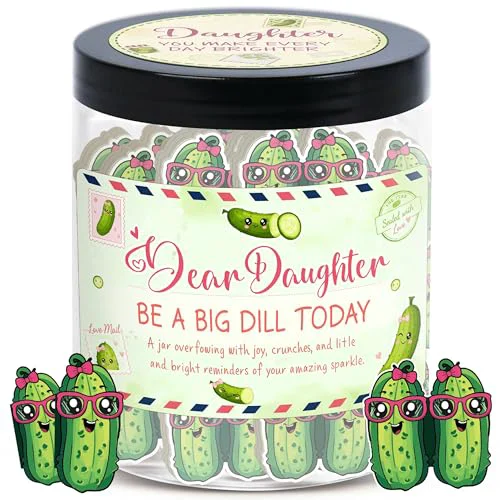 Eco-Friendly 60 Positive Pickle Cards Jar for Daughter with Affirmation Cards Lightweight