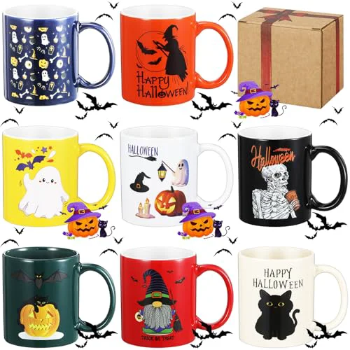 Sophisticated 8 Pcs Ceramic Coffee Mugs 12 Oz Handle Healthy