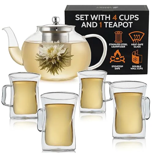 Elegant Glass Coffee and Tea Set Comfortable