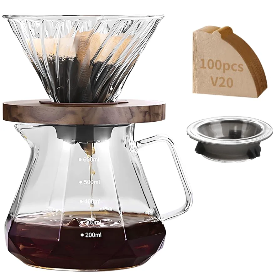 Innovative Professional Glass Pour Over Coffee Maker Kit High-Quality