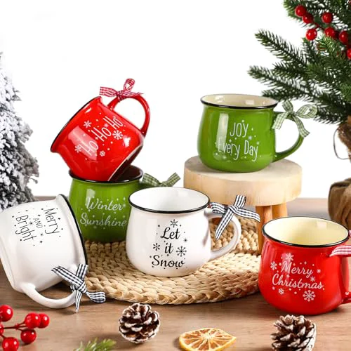 Environmentally Friendly 6PCS Christmas Coffee Mugs Set Healthy