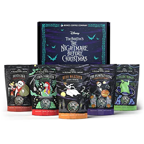 World-Class The Nightmare Before Christmas Collector’s Box 5 Flavored Coffee Low Acid Medium Roast Arabica Beans Specialty Coffee Gifts For Auto Drip and French Press 20 Ounce Superior