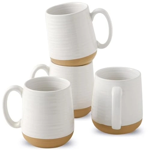 Secure Large Ceramic Coffee Mugs Set 4 Count Refined