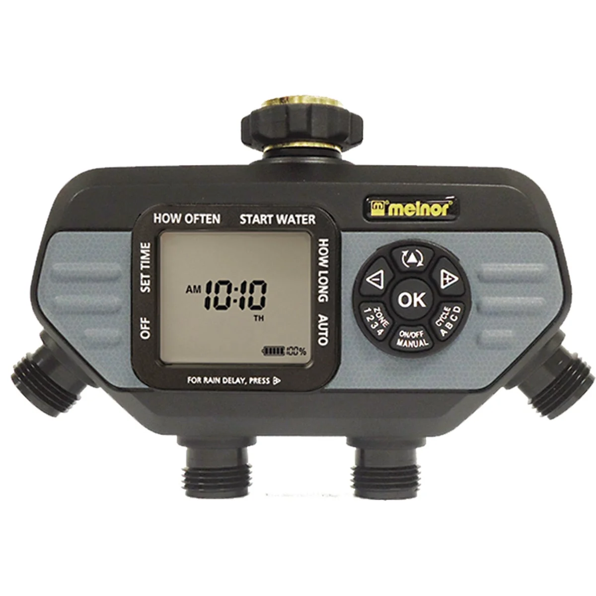 Safe Melnor Hydrologic Electronic 4-Zone Day Specific Programmable Water Timer Detailed