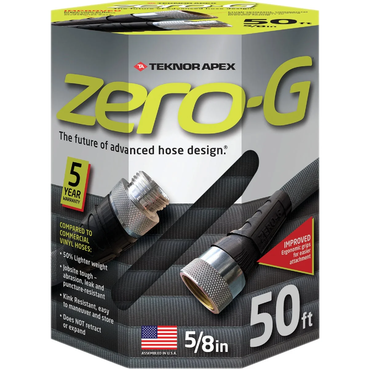 Lightweight Teknor Apex Zero-G 5 8 In. Dia. x 50 Ft. L. Drinking Water Safe Garden Hose Flexible