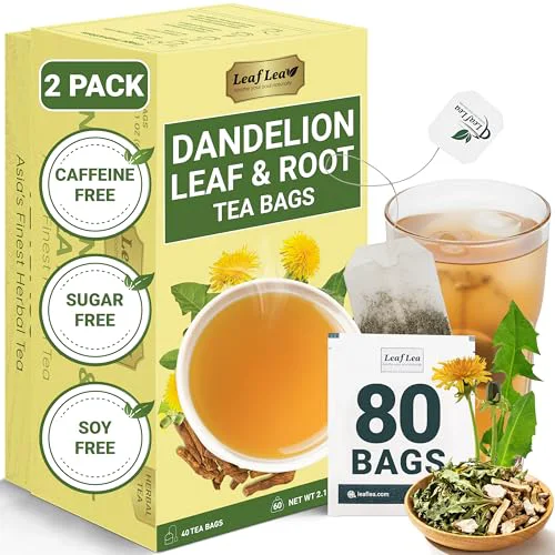 Genuine Dandelion Root Leaf Tea Bags 80 Count Casual