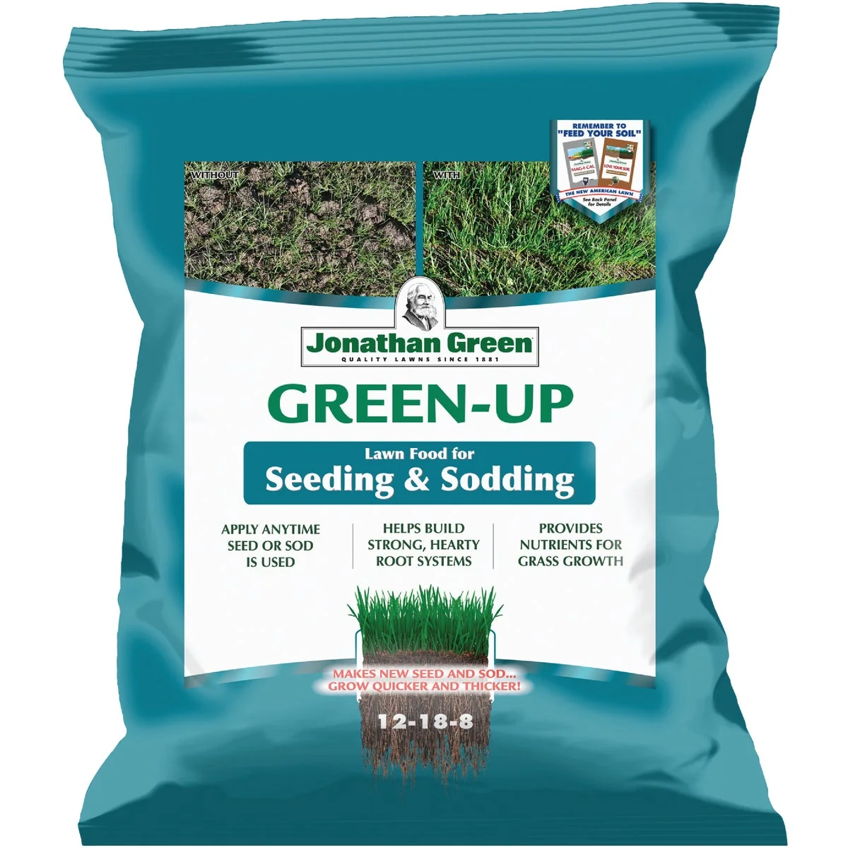 Sustainable Jonathan Green Green-Up 4.5 Lb. 1500 Sq. Ft. 12-18-8 Seeding Sodding Lawn Fertilizer Classic