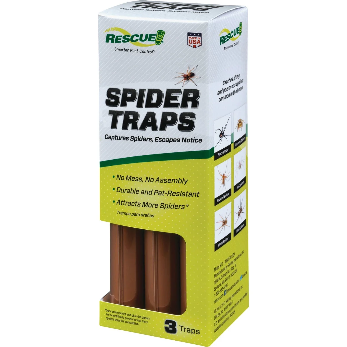 Lightweight Rescue Indoor Glue Spider Trap 3-Pack Reliable