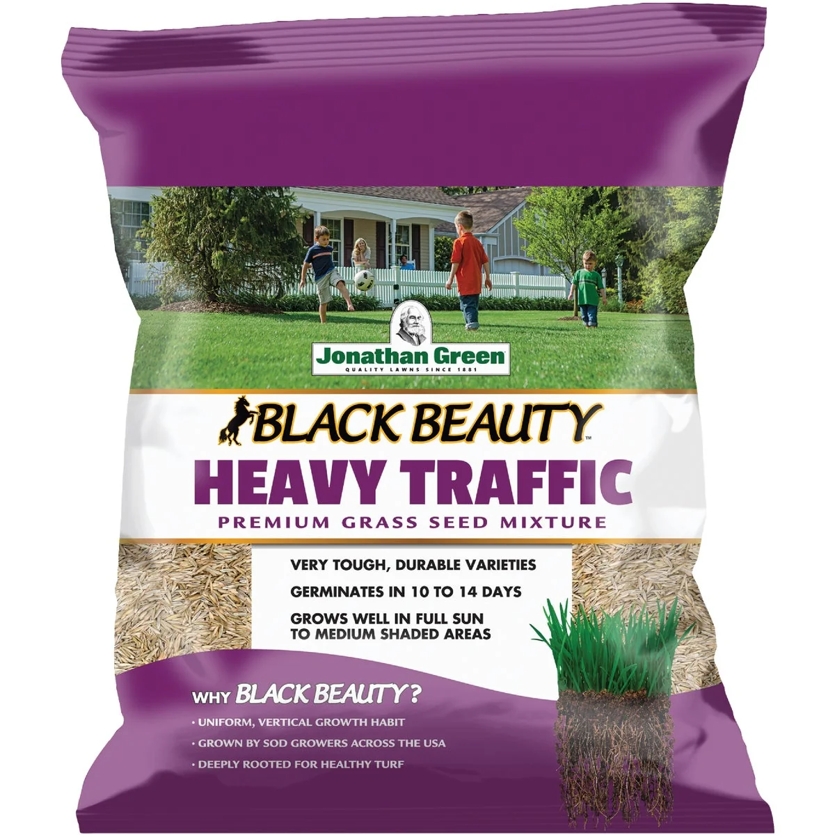 Environmentally Friendly Jonathan Green Black Beauty 3 Lb. 600 Sq. Ft. Coverage High Traffic Grass Seed Expertly Made