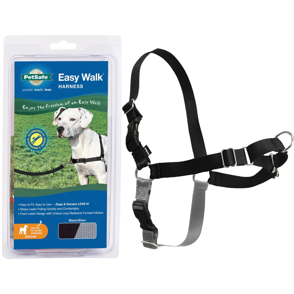 Artisan Petsafe Easy Walk 23 In. to 33 In. Black Nylon Harness Healthy