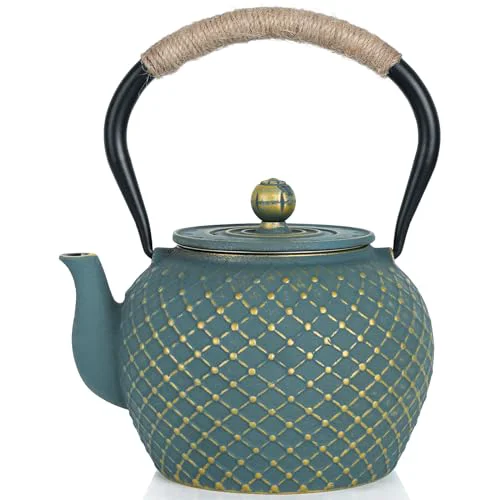Recyclable Cast Iron Teapot for Stove Top with Stainless Steel Infuser Responsible