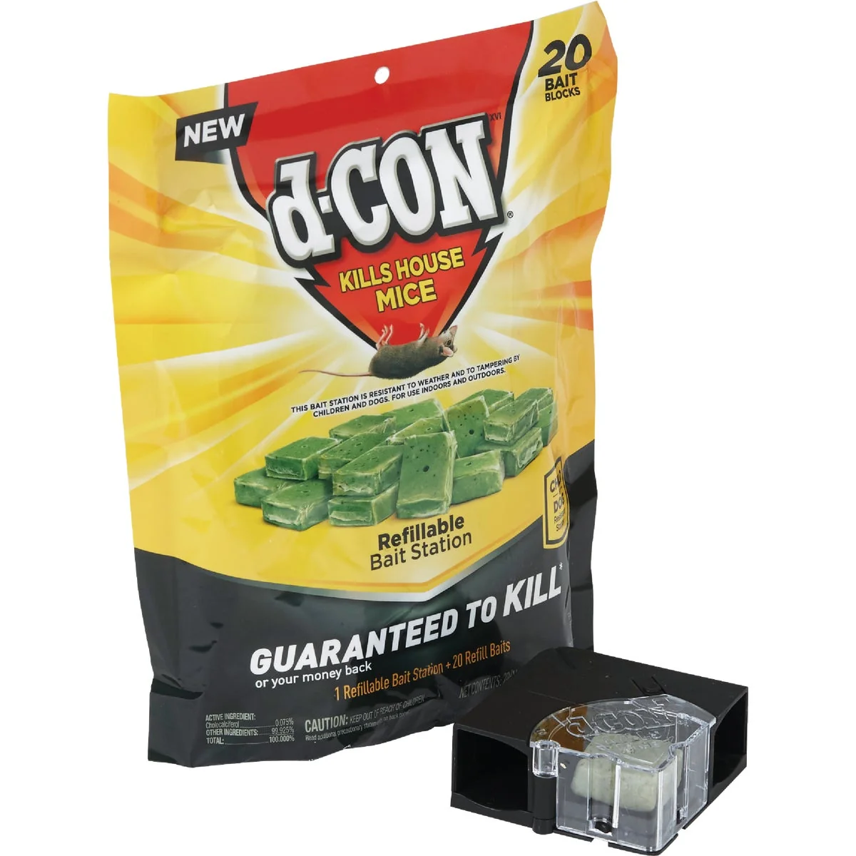 Functional D-Con Refillable Corner Fit Mouse Bait Station 20-Refill Official