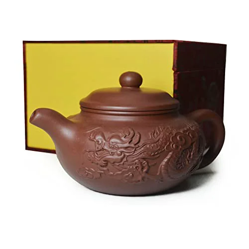 Premium Teapot 8.6oz Chinese Dragon Yixing Clay Zisha Classics Pot Black Infusers Tea Casual