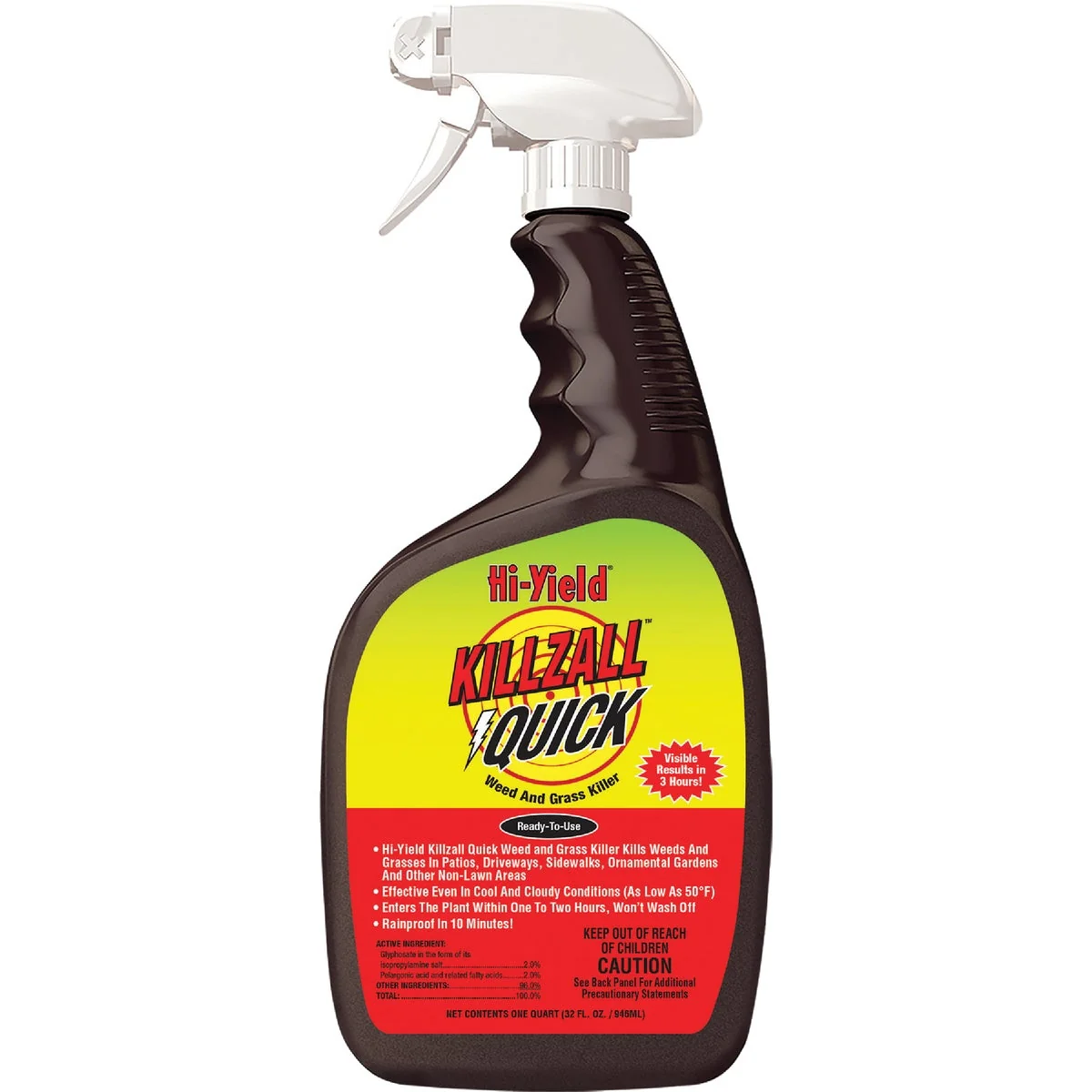 Convenient Hi-Yield Killzall Quick 32 Oz. Ready To Use Trigger Spray Weed Grass Killer Practical