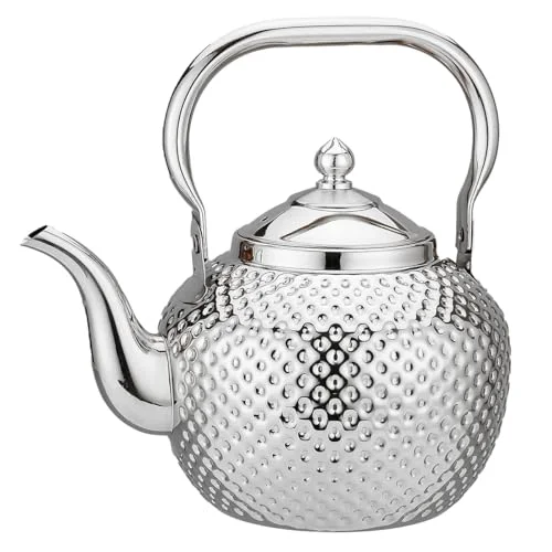 Consistent 1500ml Teapot with Infuser Stainless Steel Lifting Handle Tea Maker Silver High-Grade