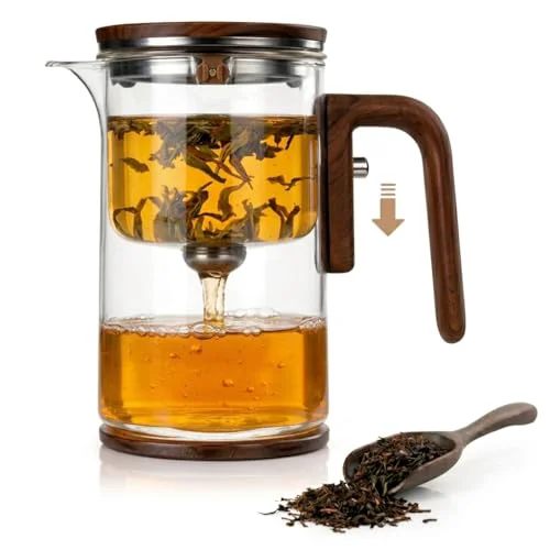 Fashionable Glass Tea Pot with Infuser for Loose Tea Crafted
