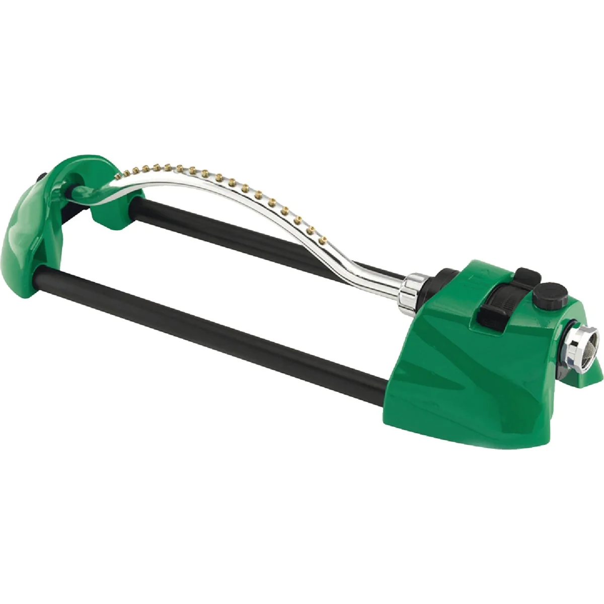 Secure Dramm ColorStorm Heavy-Duty Metal 3000 Sq. Ft. Green Oscillating Sprinkler Soft