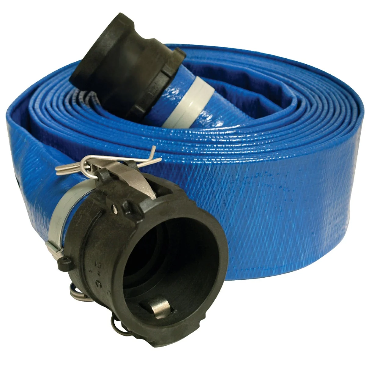 Fashionable Apache 2 In. x 50 Ft. Blue Lay Flat Discharge Hose w Poly Cam Lock Fittings Refined