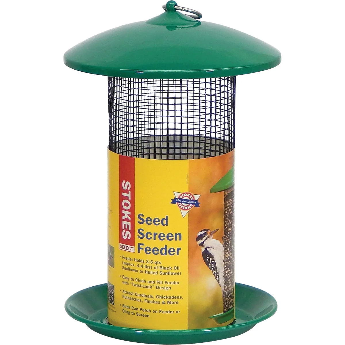 Easy-to-Use Stokes Select Green Metal 3.5 Qt. Capacity Screen Tube Bird Feeder Optimized